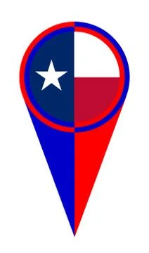 Texas Map Pointer Location Flag Stock Illustration