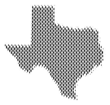 Texas Map Population Demographics Illustrazione stock