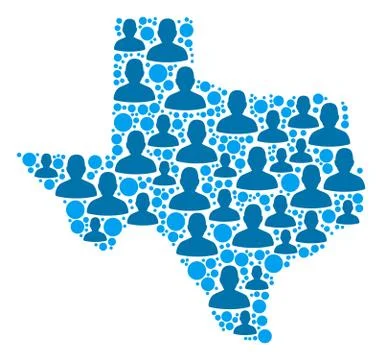 Texas Map Population Demographics イラスト素材