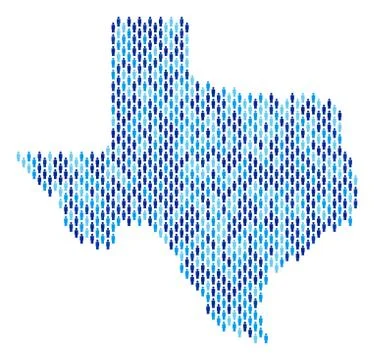 Texas Map Population People イラスト素材
