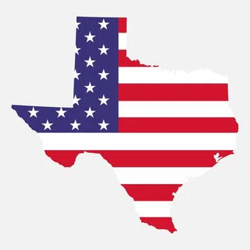 Texas map shape, united states of america. Flat concept icon symbol vector il Stock Illustration