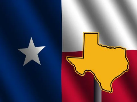 Texas map sign with flag Stock Illustration