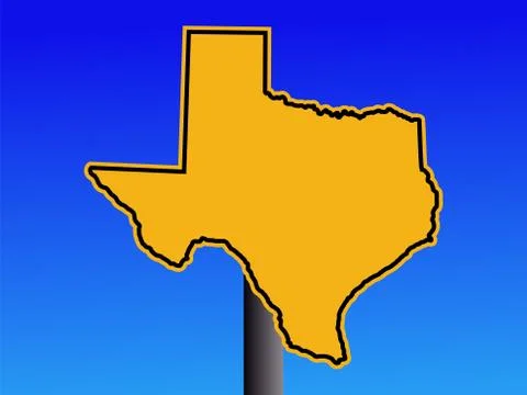 Texas map warning sign Stock Illustration