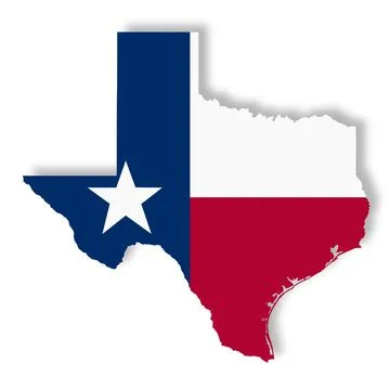 Texas map on white background with clipping path 3d illustration Stock Illustration