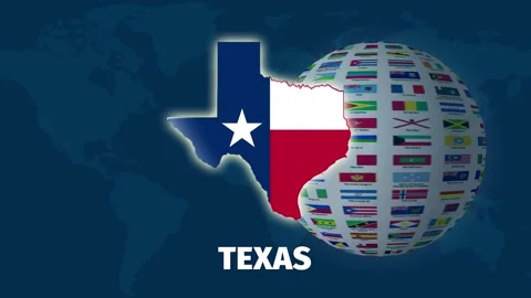 Texas map zoom animation with globe Stock Footage 328415645