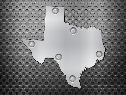 Texas metal map Illustrazione stock