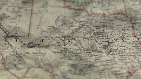 Texas Old Paper Map USA, Slider Shot Stock Footage 261863063