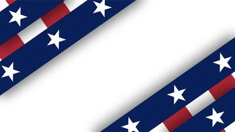 Texas patriotic background with red white and blue stars and stripes border.. Stock Illustration