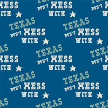 Texas pattern with silhouette texas shapes and text. Vintage hand drawn Stock Illustration