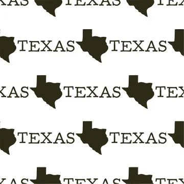 Texas pattern with silhouette texas shapes and text. Vintage hand drawn Stock Illustration