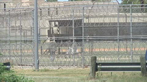 Texas prison guard outside 2 Stock Footage 26522866