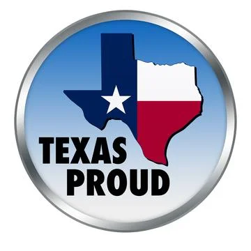 Texas Proud with state map shape flag Stock Illustration