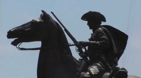 Texas Ranger statue Stock Footage 25546377