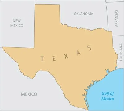 Texas region map Stock Illustration