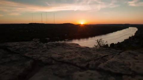 Texas River Sunset Timelapse Stock Footage 310563642