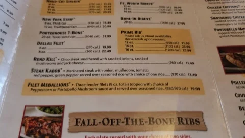 Texas Roadhouse Restaurant Menu Closeup Stock Video Pond5