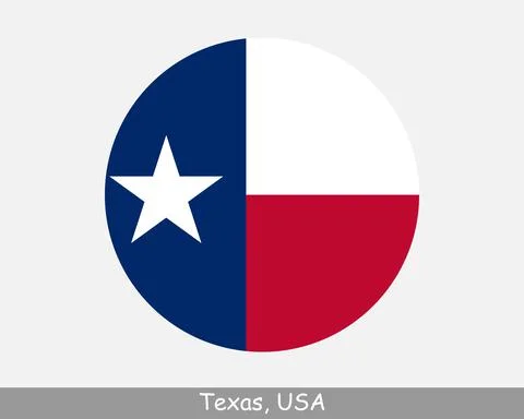 Texas Round Flag Stock Illustration
