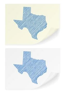Texas scribble map Illustrazione stock