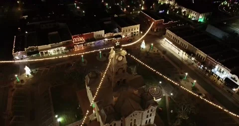 Texas Square with Christmas lights Stock Footage 167771433