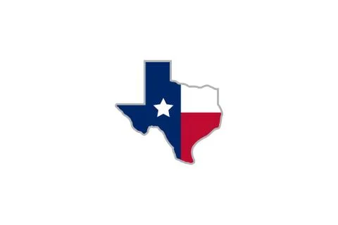 Texas star logo design . abstract texas map with flag ideas . vector illustra Stock Illustration