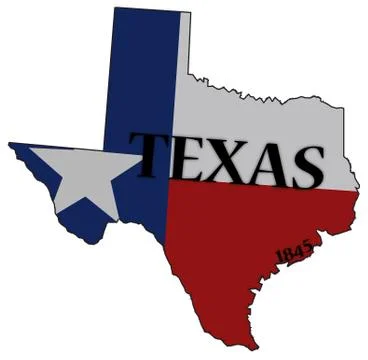 Texas State and Date Flag Stock Illustration