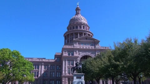 Texas State Capital Building camera tilt up Stock Footage
