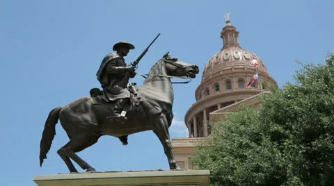 Texas state capitol building and terrys texas rangers memorial, austin, usa 動画素材 24941527