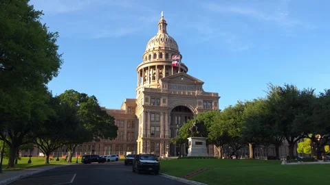 Texas State Capitol Building Exterior Architecture, Austin Stock Footage Stock Footage 338360364