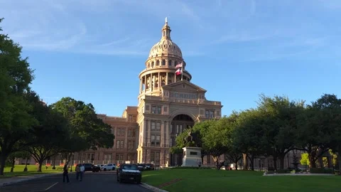 Texas State Capitol Building Exterior Architecture, Austin Stock Footage Video stock 338360365