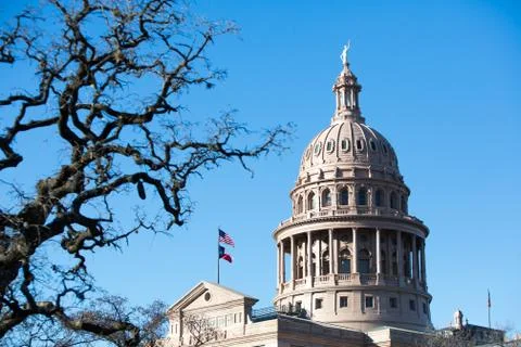 Texas State Capitol Dome with Foreground Stock Photos