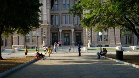 Texas State Capitol, pan up shot Video stock 110779869