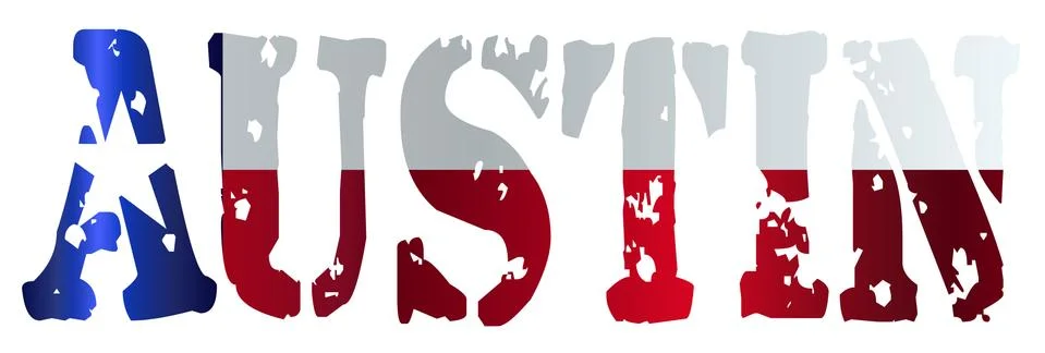 Texas State Flag As Austin Text Stock Illustration