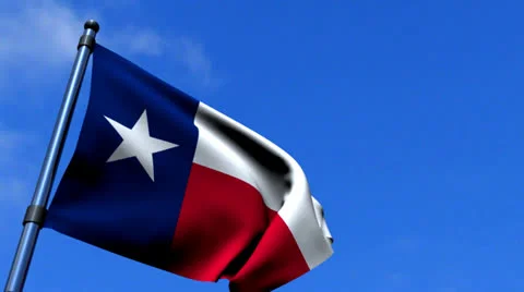 Texas State Flag On Blue Sky HDTV Stock Footage 25544127