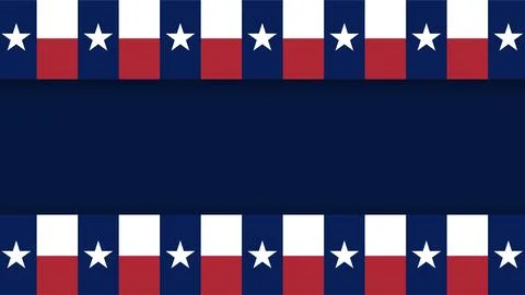 Texas State Flag Border Background with Copy Space for Patriotic Designs. Stock Illustration