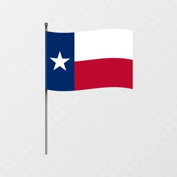 Texas state flag on flagpole. Vector illustration. Stock-Illustration
