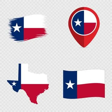 Texas State Flag Icon Set. Stock Illustration