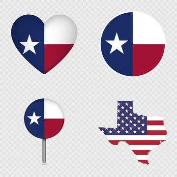 Texas State Flag Icons Pack. Vector illustration. Stock Illustration