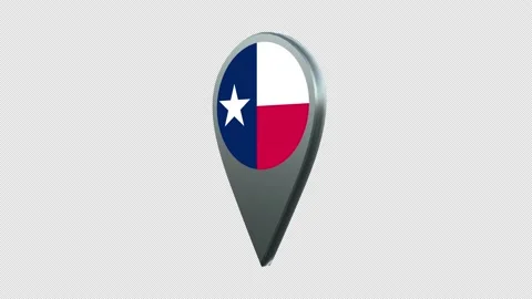 Texas State Flag Location Map Marker Pin With Alpha Channel Looped Stock Footage 239462800