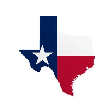 Texas State Flag Map Stock Illustration