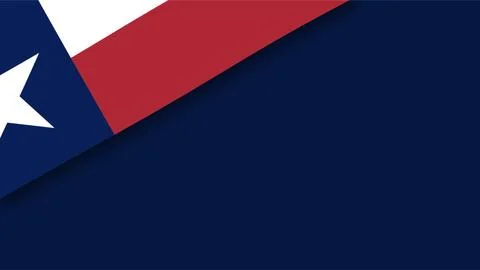 Texas State Flag Minimalist Diagonal Design with Dark Blue Copy Space Backg.. Stock Illustration