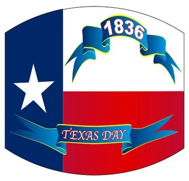 Texas State Flag For Texas Day Warped Stock Illustration