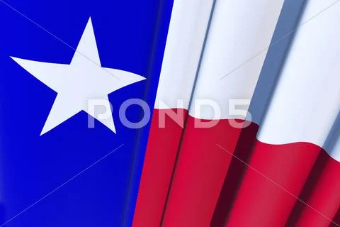 Texas state flag, united states of america. 3d texas flag render illustration Stock Illustration