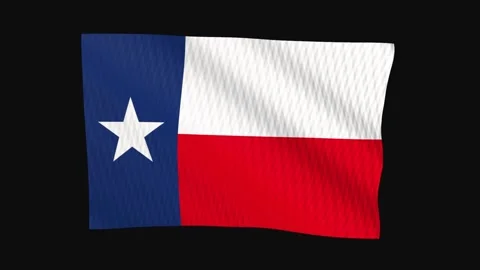 Texas state flag waving on black background seamless loop Stock Footage 344678185