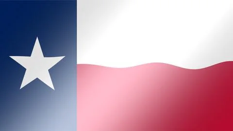 Texas State Flag with Waving Effect and Lone Star Symbolizing Pride and Pat.. Stock Illustration