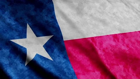 Texas State Flag waving in the wind grunge version Stock Footage 236435220