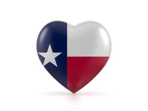 Texas state heart flag Stock Illustration