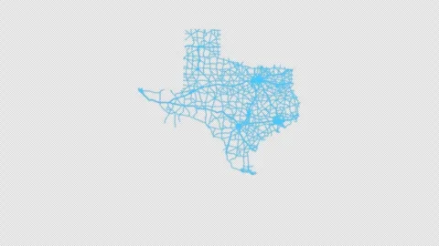 Texas State Line Map Self Drawing Animated Overlay, Alpha 4K Stock Footage 340292605