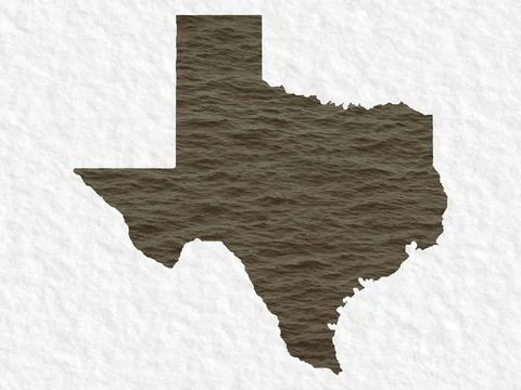 Texas State map with brown muddy water Stock-Illustration