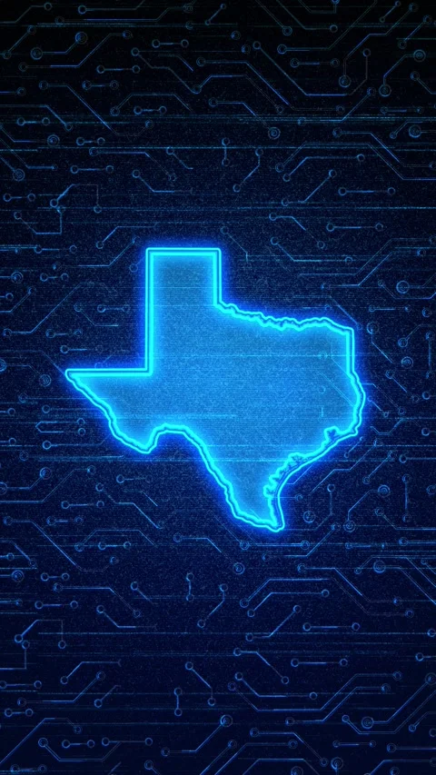Texas State Map Digital Technology Opener Vídeo Stock 336391579