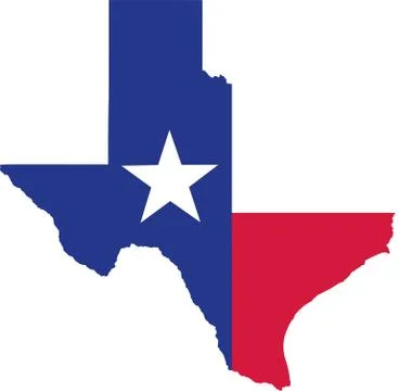 Texas state map with flag Stock Illustration